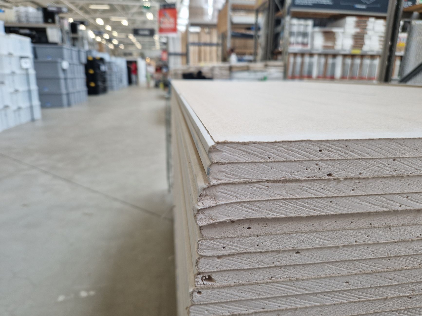 Standard 1/2-inch gypsum board