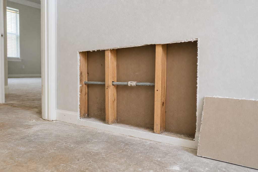 Cut out damaged sheetrock photo